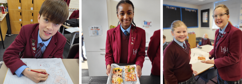 students making pizzas